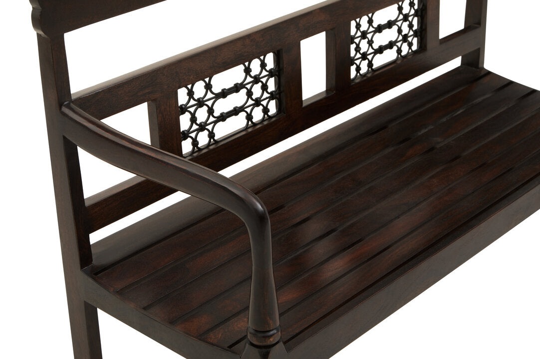 Brooklyn Dark Sheesham Wood Bench