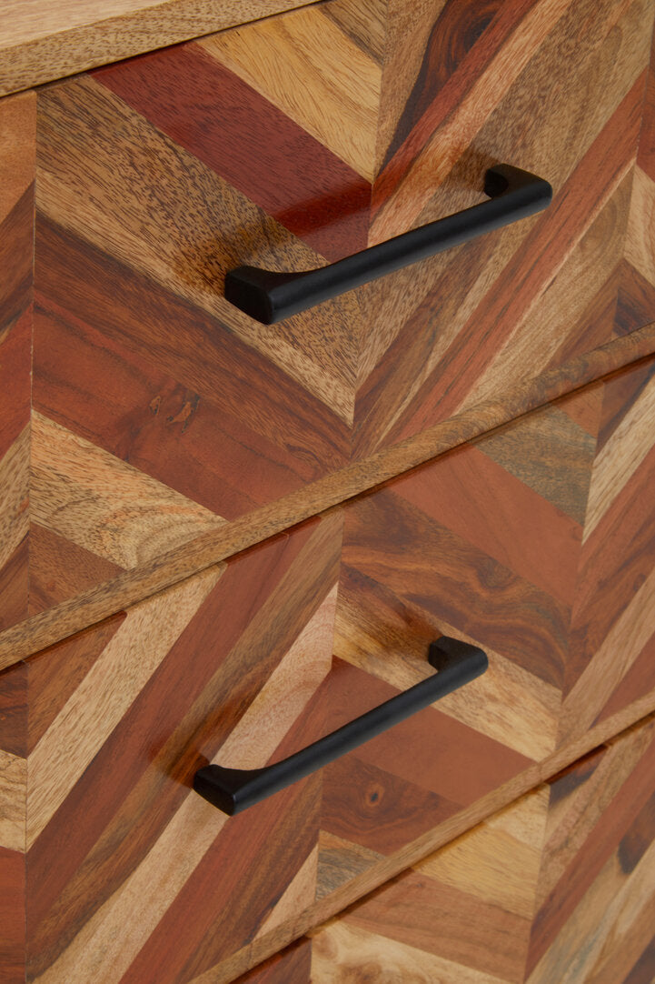 Cordoba Two Door and Three Drawer Mango Wood Sideboard