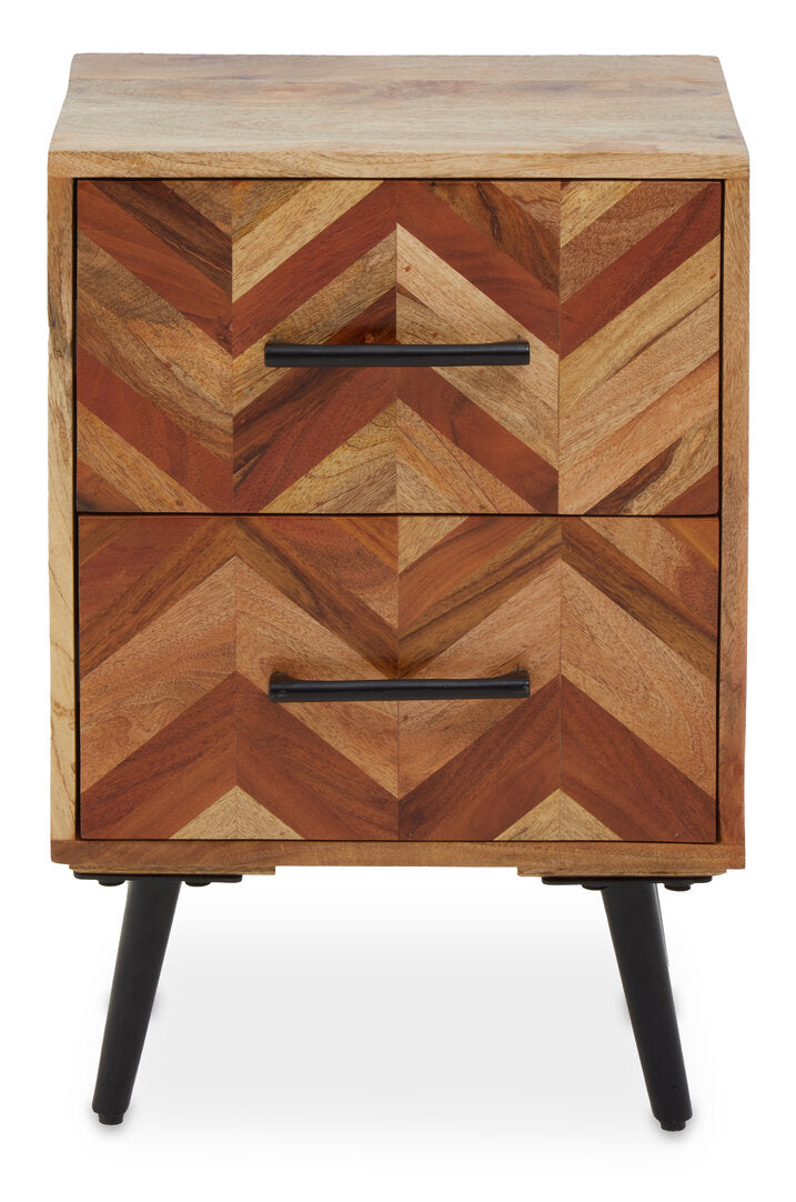 Cordoba Two Drawer Bedside Table in Mango Wood