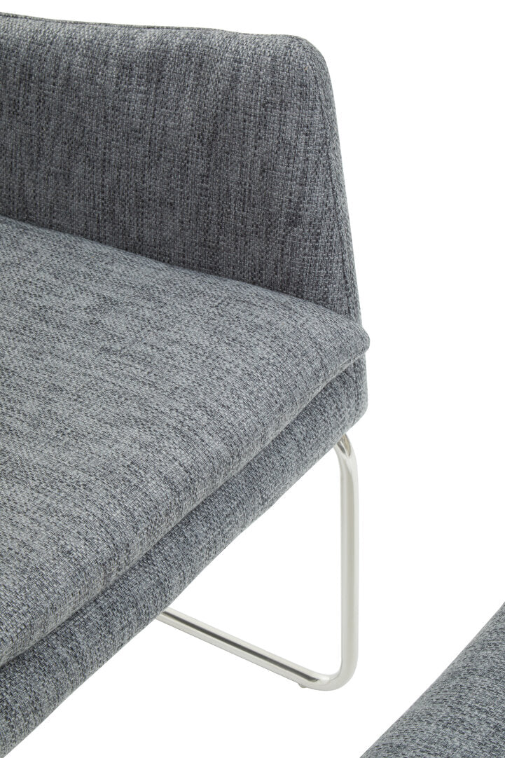Devon Grey Fabric Lounge Chair And Footstool Set