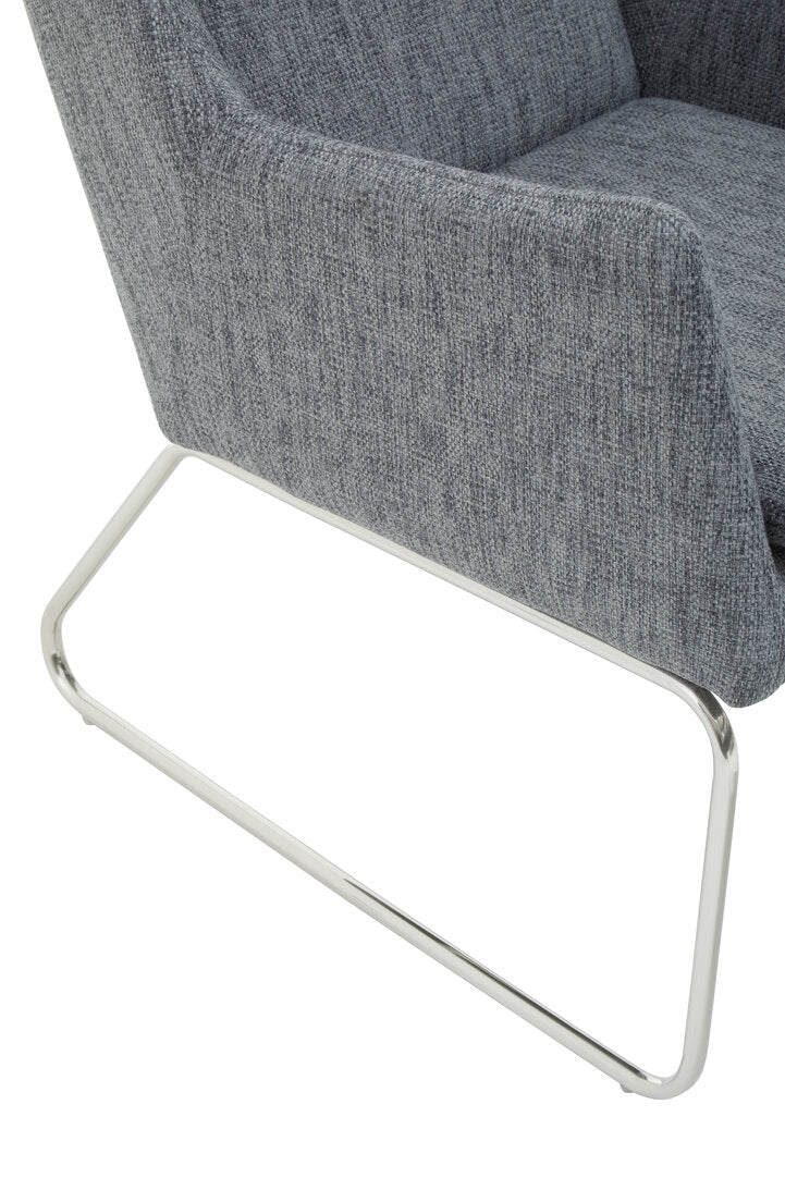 Devon Grey Fabric Lounge Chair And Footstool Set