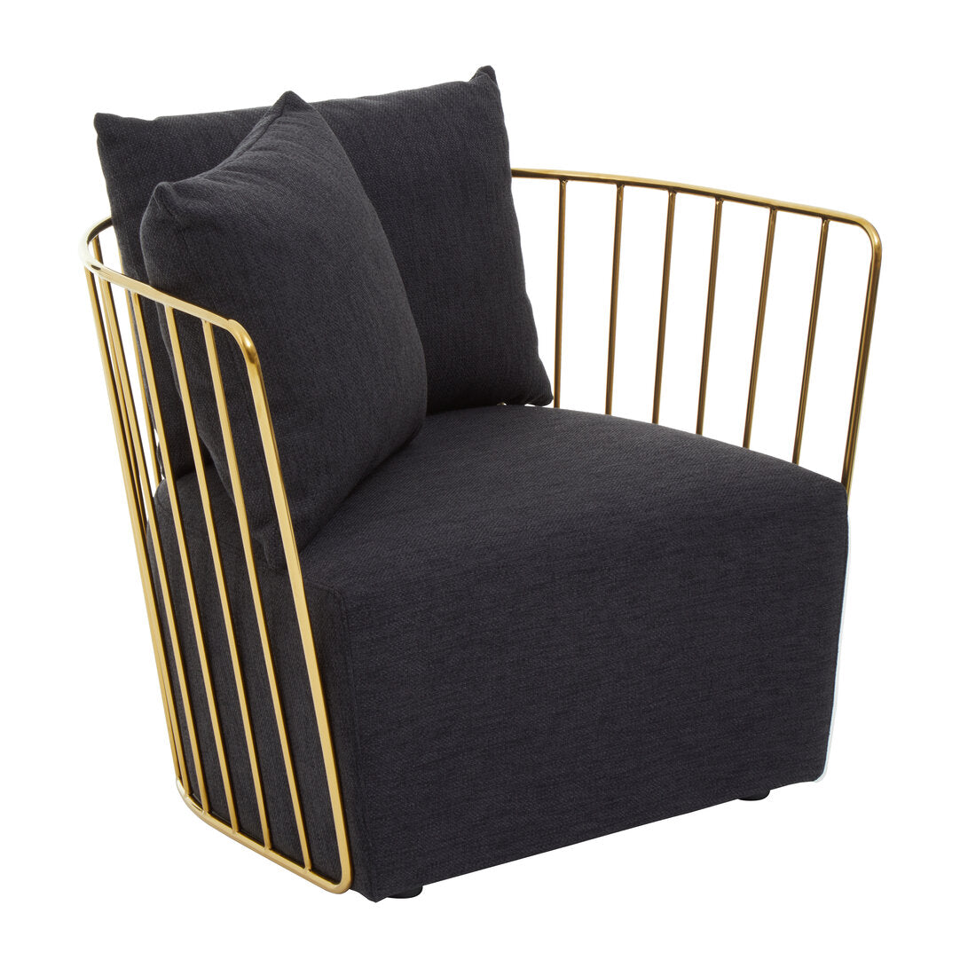 Devon Black Fabric and Metal Chair