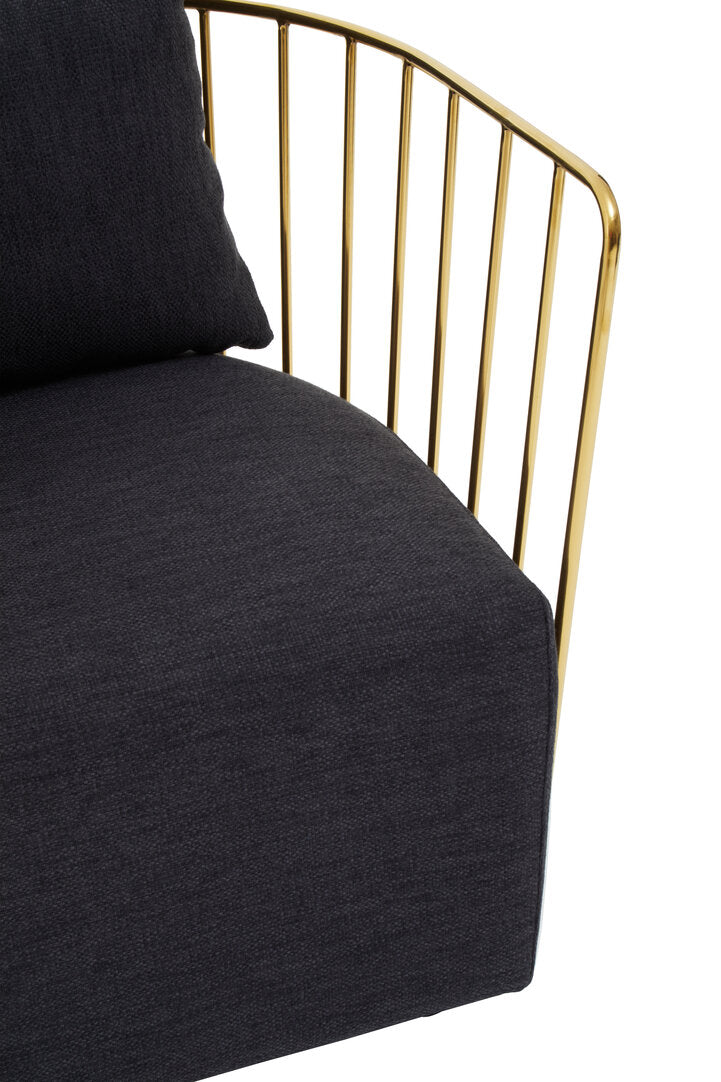 Devon Black Fabric and Metal Chair