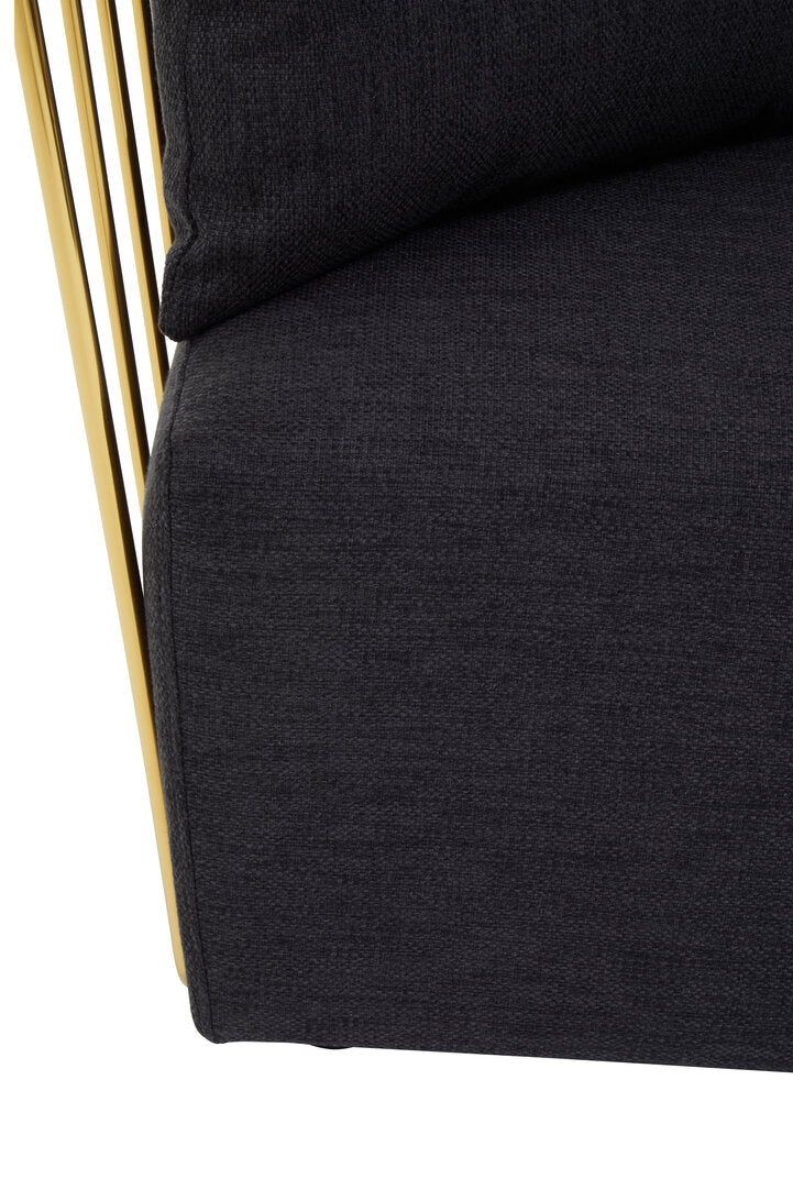 Devon Black Fabric and Metal Chair