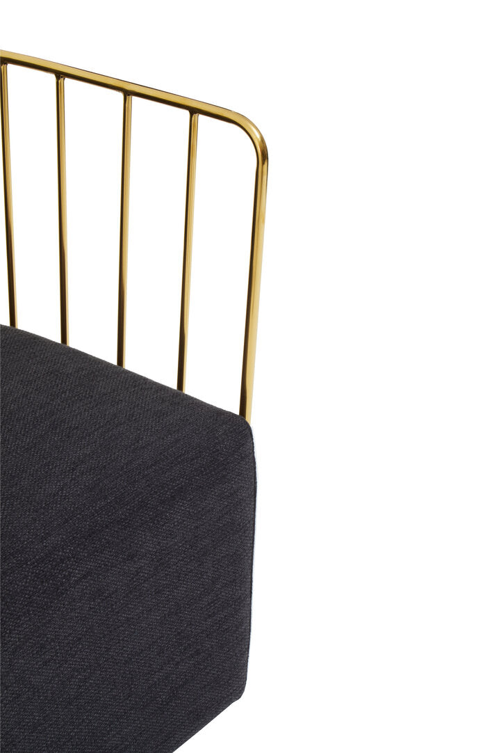 Devon Black Fabric and Metal Chair
