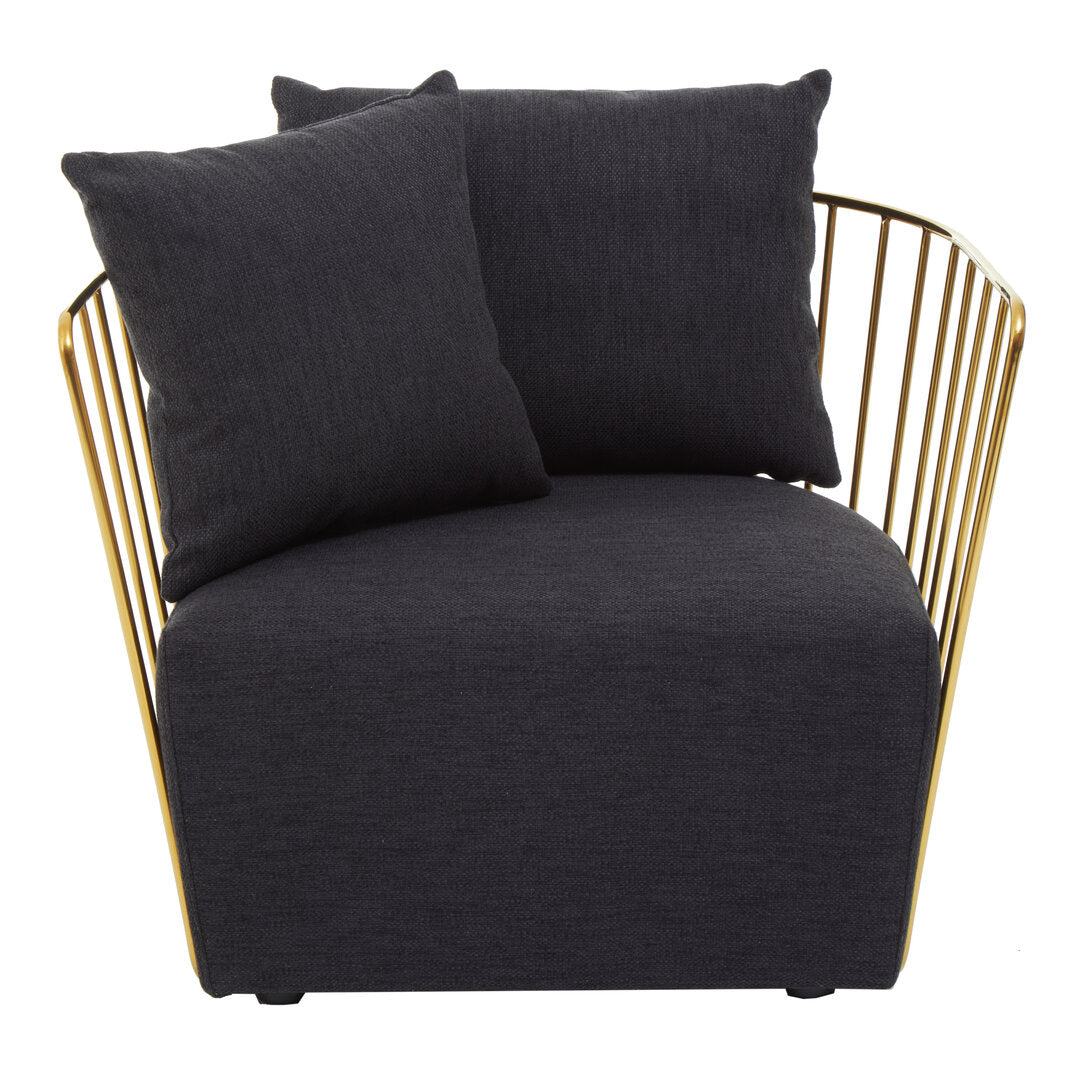 Devon Black Fabric and Metal Chair