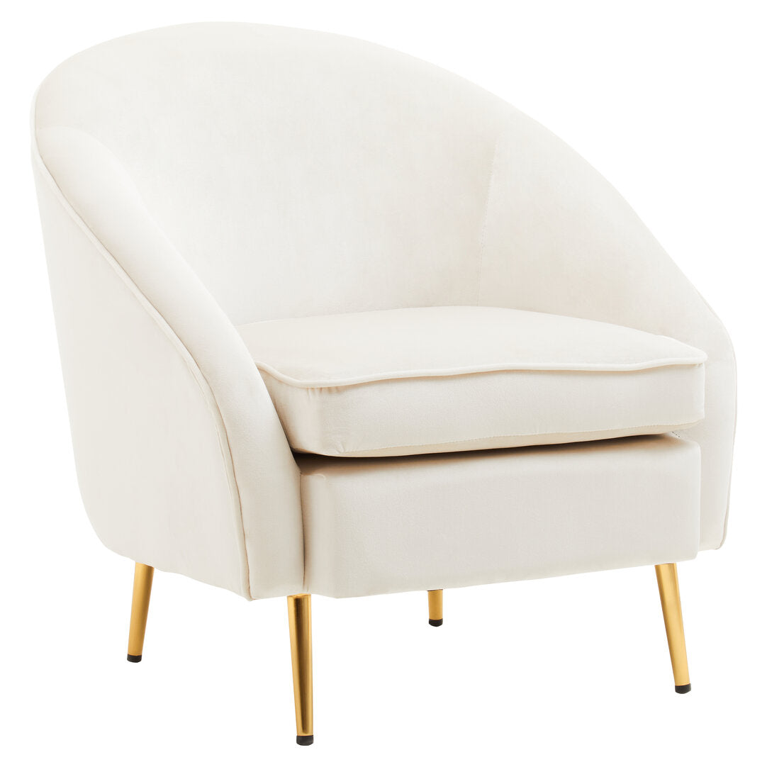 Hudson Beige Velvet Armchair