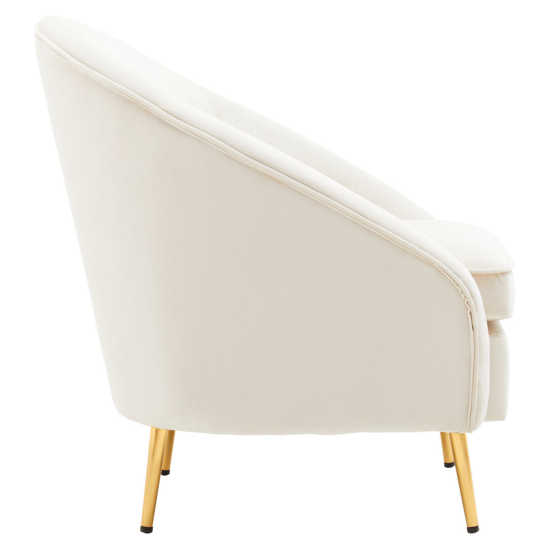 Hudson Beige Velvet Armchair