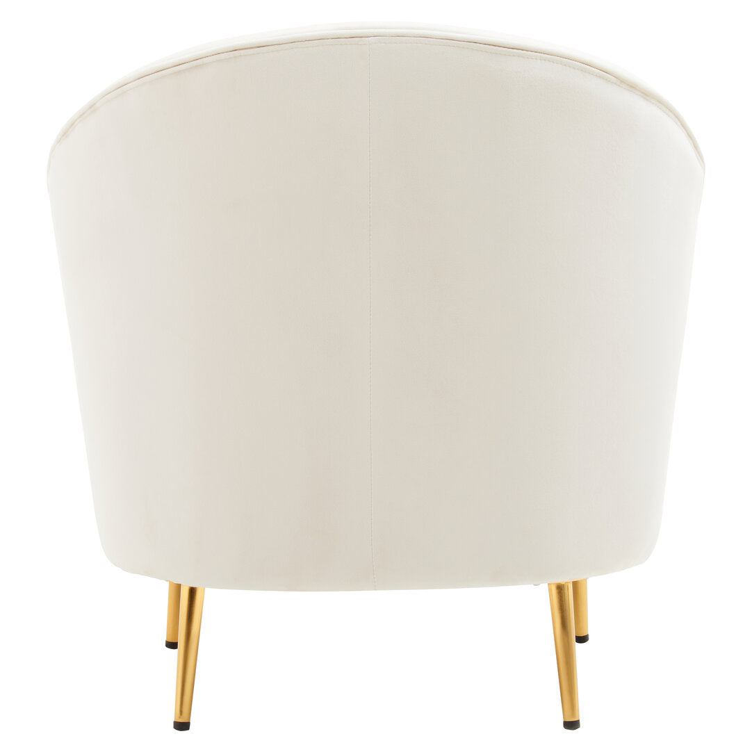 Hudson Beige Velvet Armchair