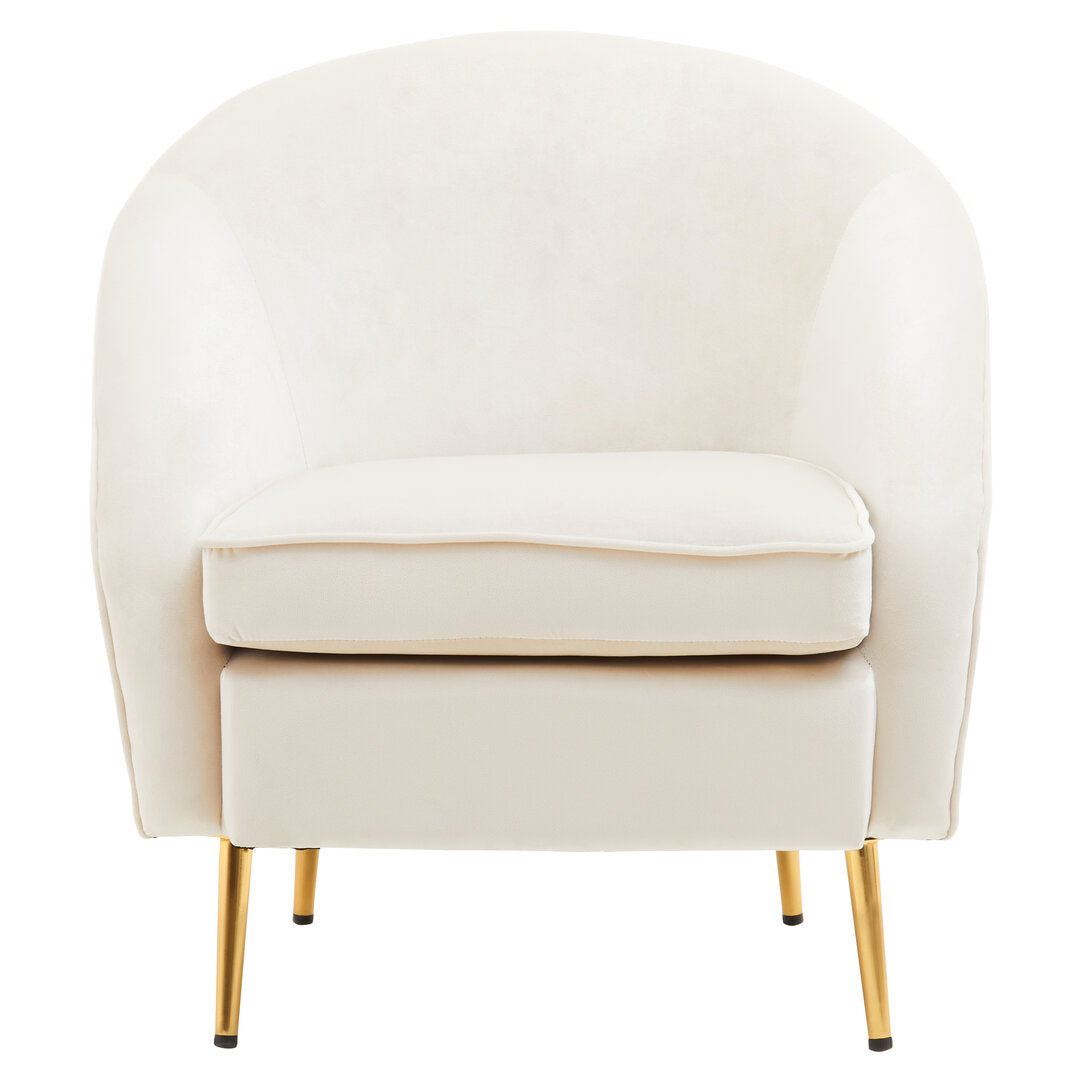 Hudson Beige Velvet Armchair