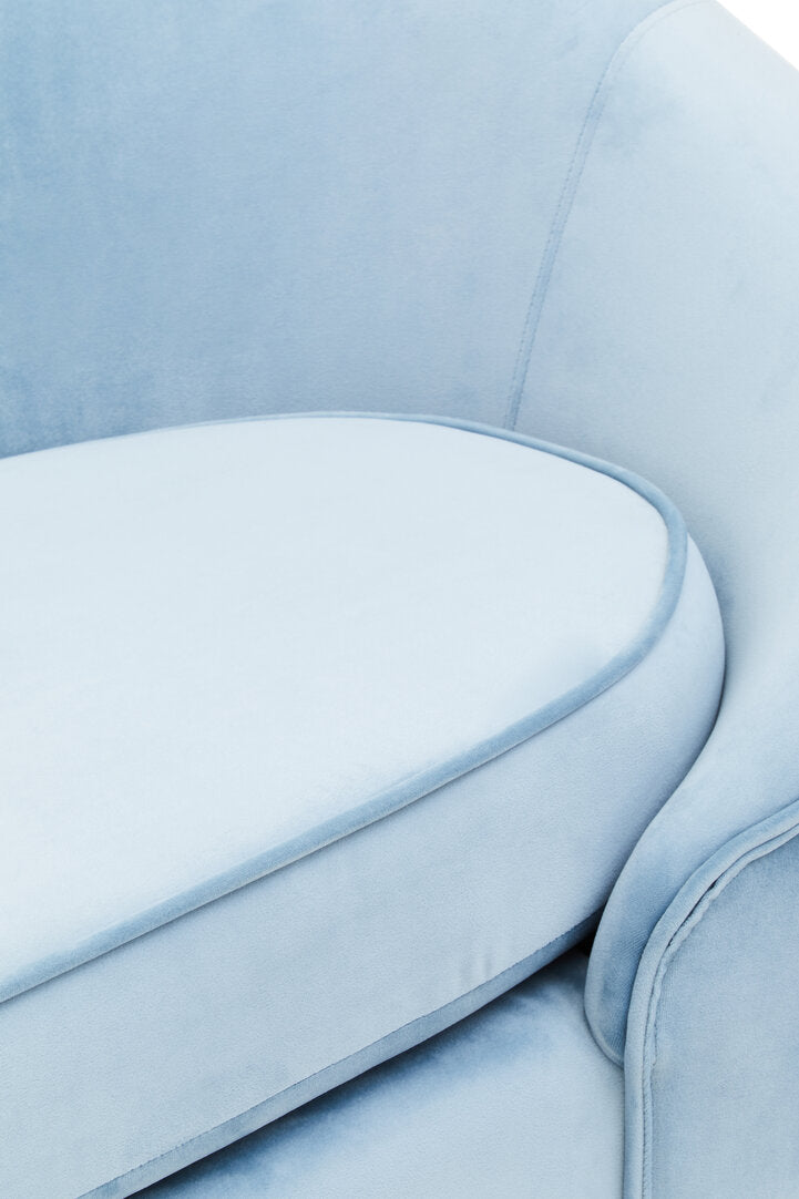 Hudson 3 Seat Aqua Blue Velvet Sofa