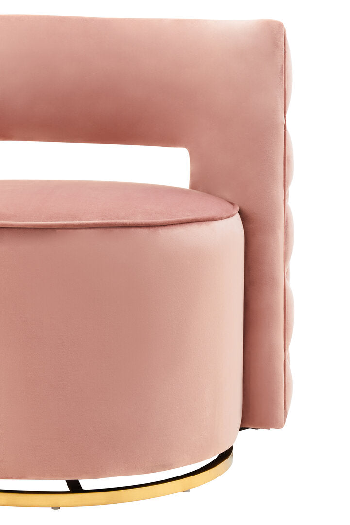 Hudson Pink Velvet Swivel Chair