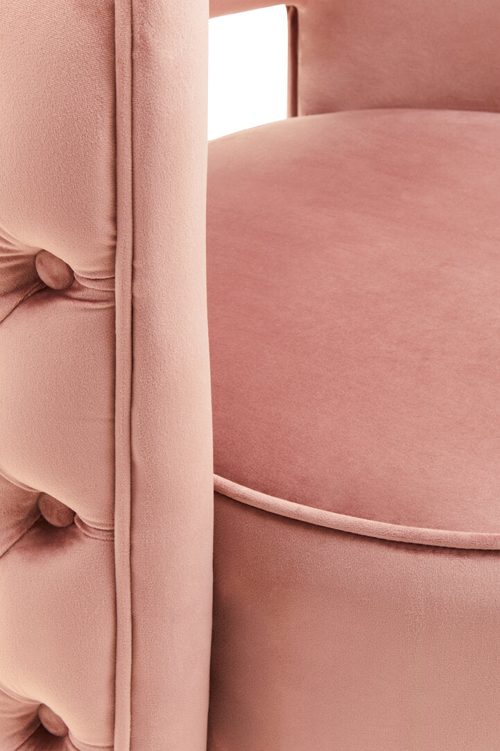 Hudson Pink Velvet Swivel Chair