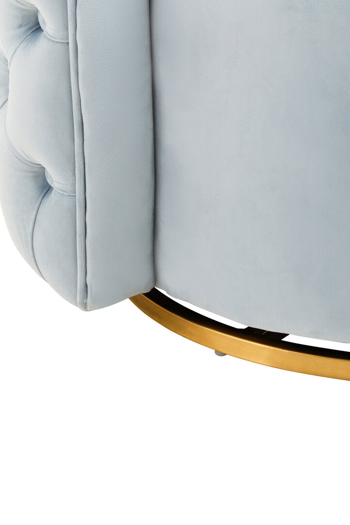 Hudson Blue Velvet Swivel Chair