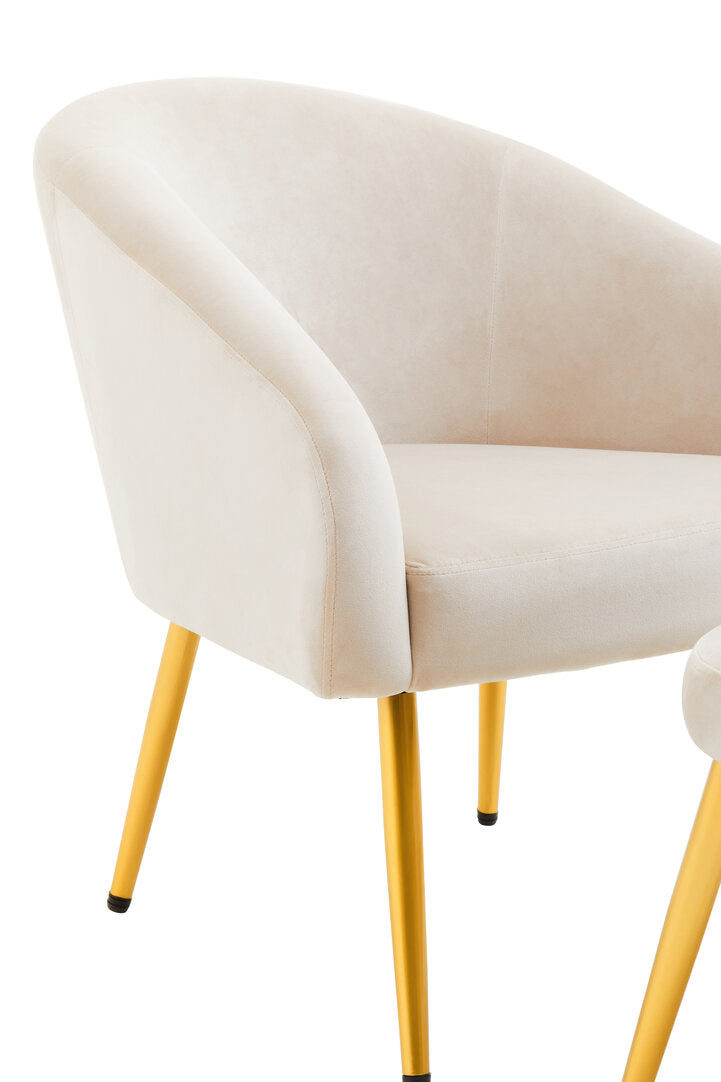 Hudson Beige Chair And Footstool