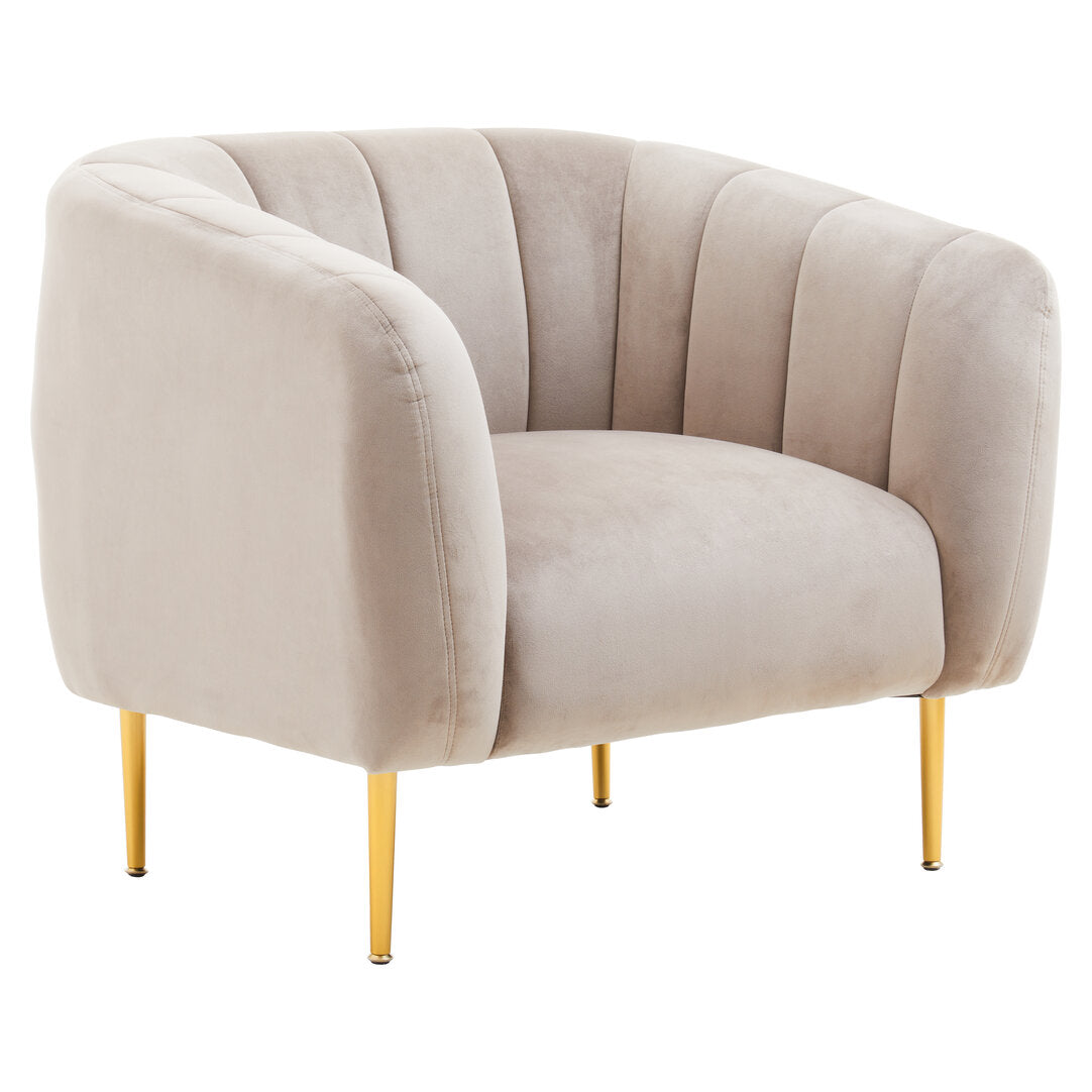 Hudson Mink Velvet Channel Detail Armchair