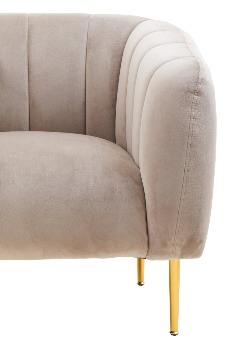Hudson Mink Velvet Channel Detail Armchair