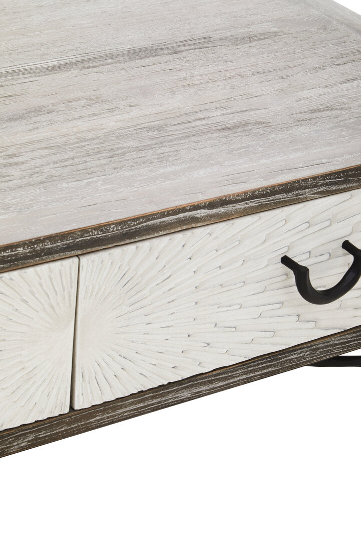 Notting 2 Drawer Recycled Elm Wood Coffee Table