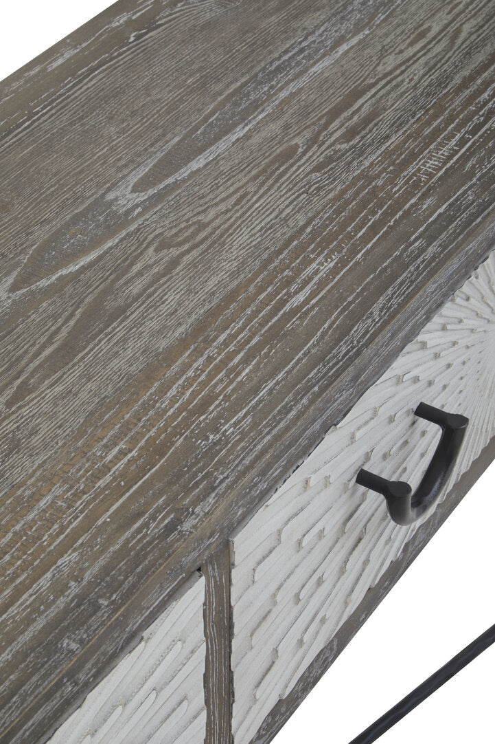 Notting Four Drawer Elm Wood Console Table