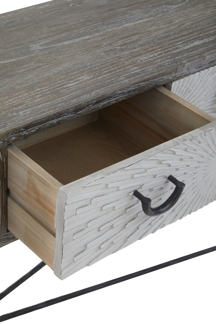 Notting Four Drawer Elm Wood Console Table