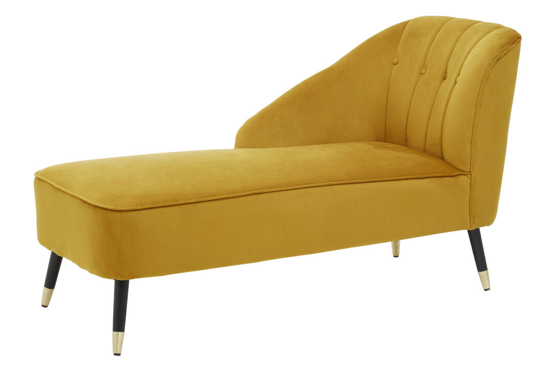 Balmoral Mustard Velvet Right Hand Chaise Longue