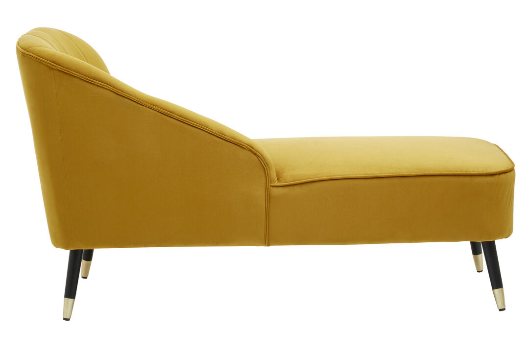 Balmoral Mustard Velvet Right Hand Chaise Longue