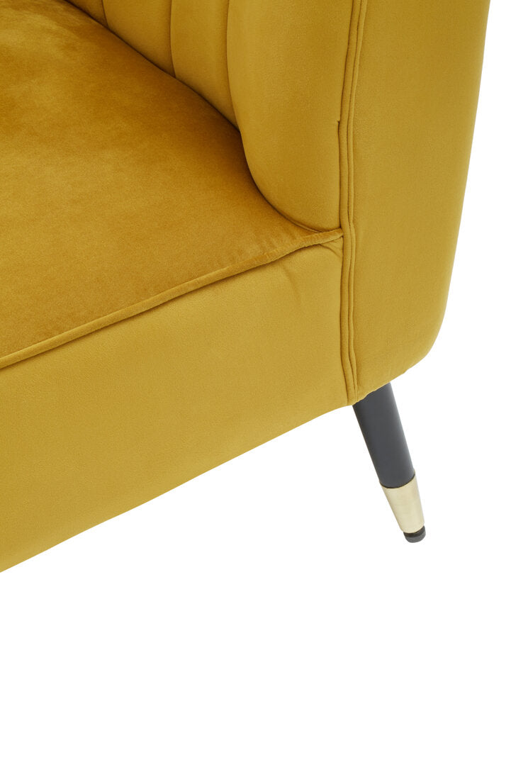 Balmoral Mustard Velvet Right Hand Chaise Longue