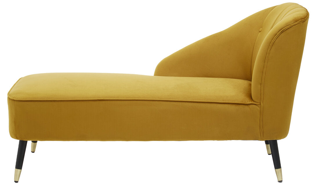 Balmoral Mustard Velvet Right Hand Chaise Longue