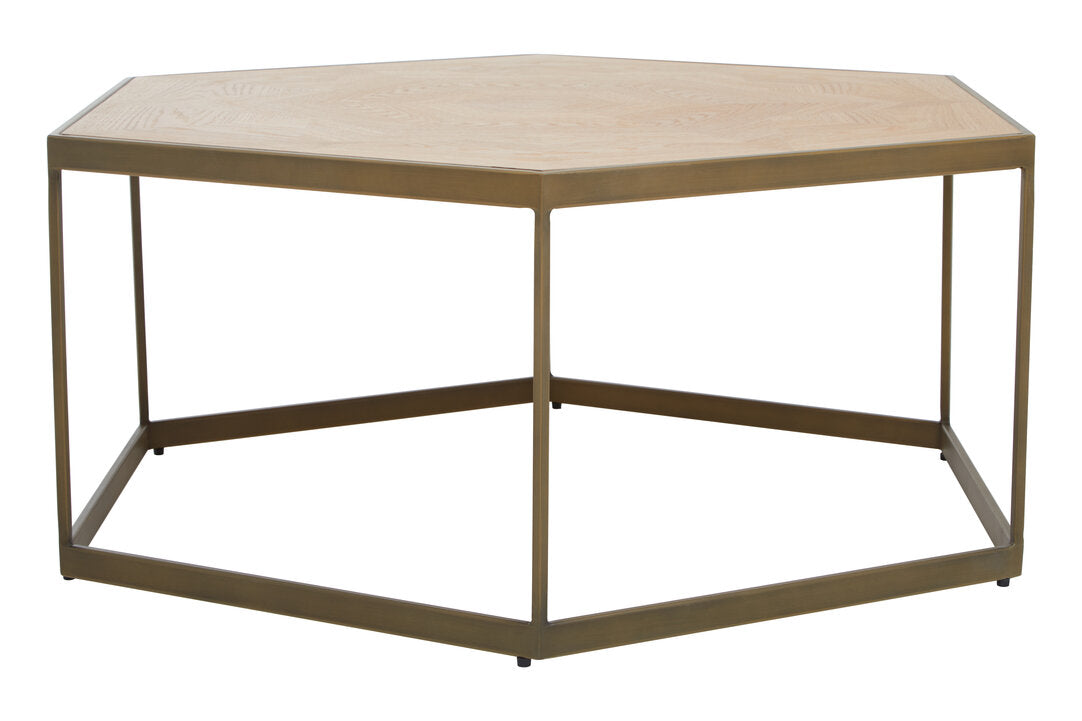 Durham Hexagonal Oak Veneer Coffee Table