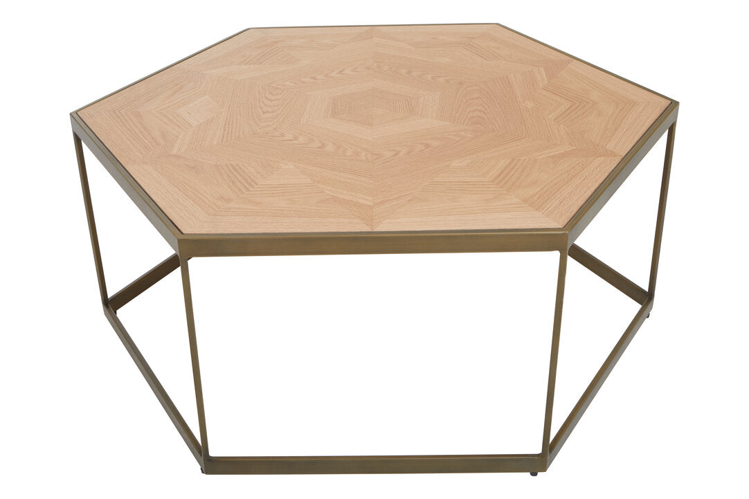 Durham Hexagonal Oak Veneer Coffee Table