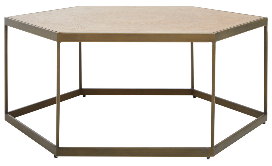 Durham Hexagonal Oak Veneer Coffee Table