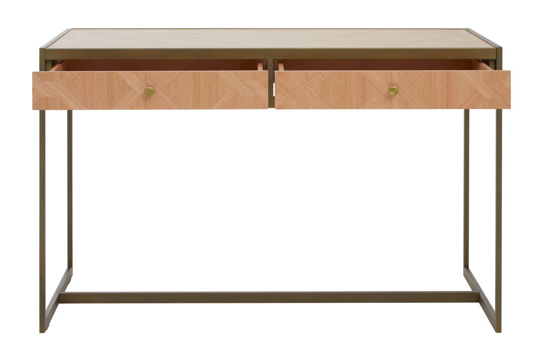 Durham Oak Veneer 2 Drawer Desk