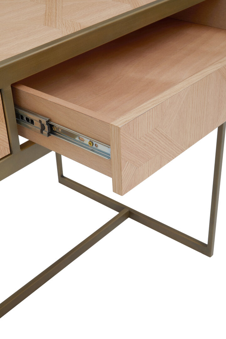 Durham Oak Veneer 2 Drawer Desk