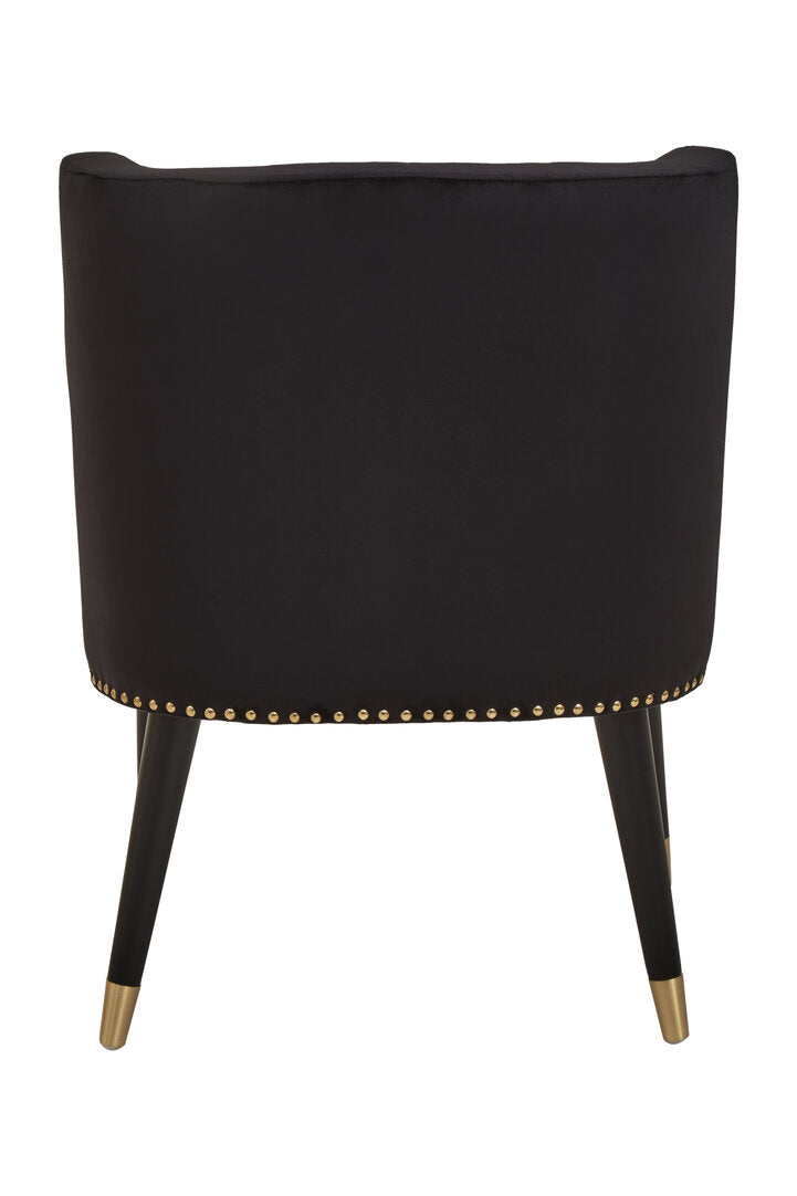 Lisbon Black Velvet Chair With Black Legs