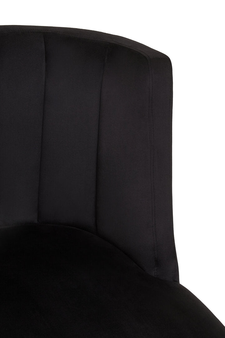 Lisbon Velvet Chair With Black Legs Black