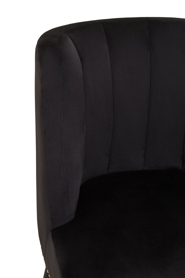 Lisbon Black Velvet Chair With Black Legs