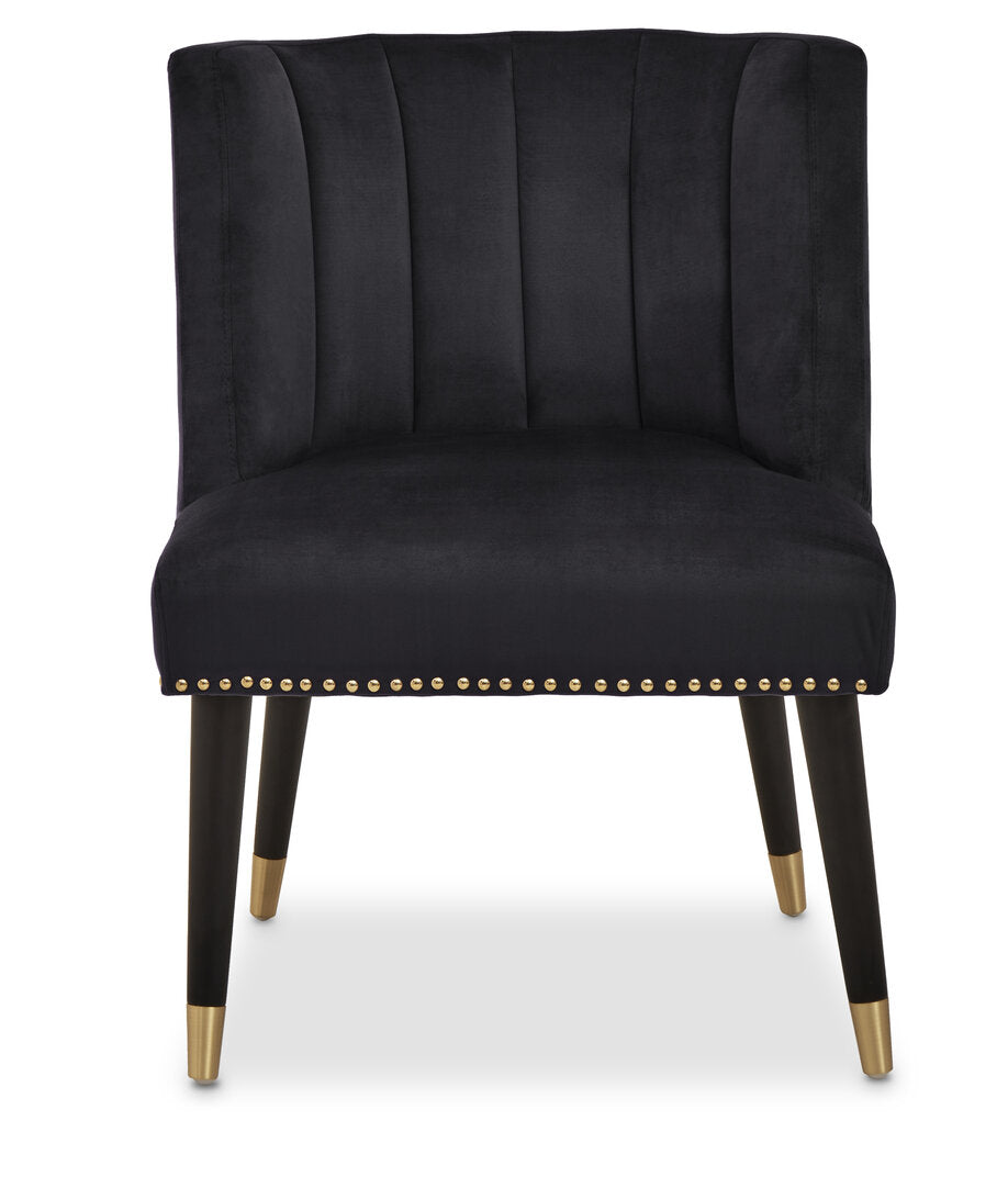 Lisbon Velvet Chair With Black Legs Black