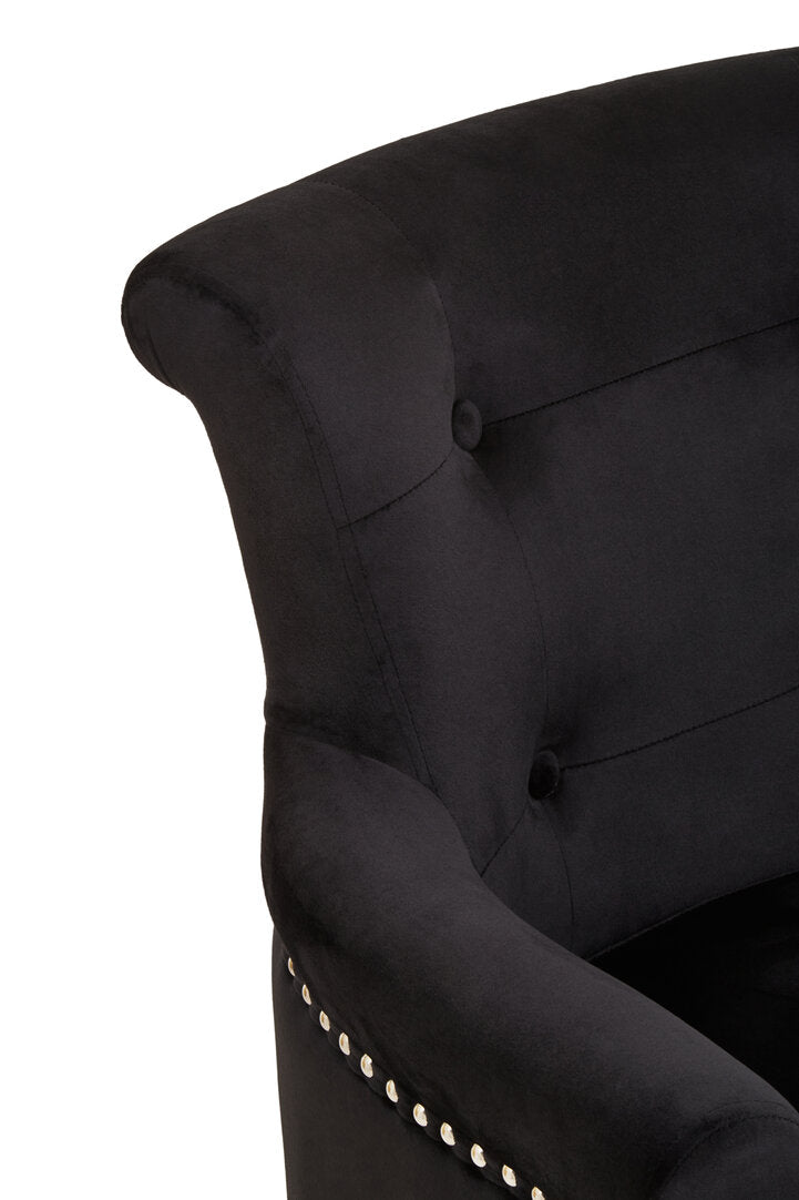 Lisbon Black Velvet Chair With Ring Back