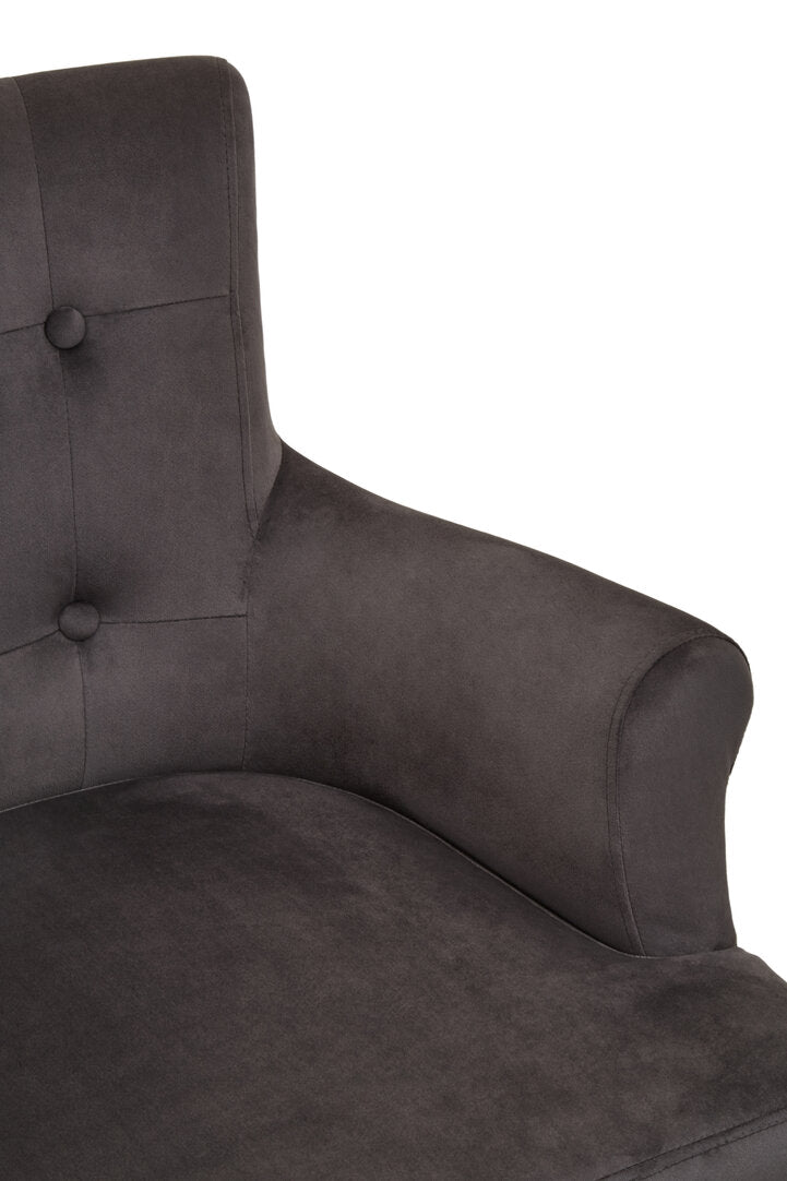 Lisbon Grey Velvet Chair With Ring Back