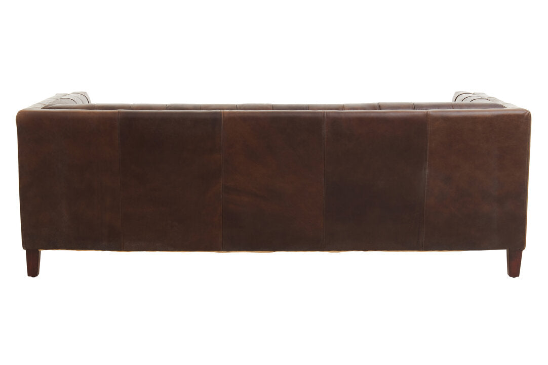 Bath Three Seater Tufted Back Leather Sofa