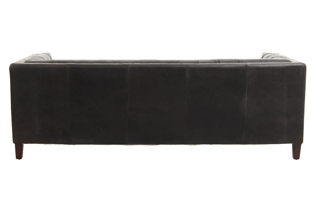 Bath Three Seater Antique Ebony Leather Sofa
