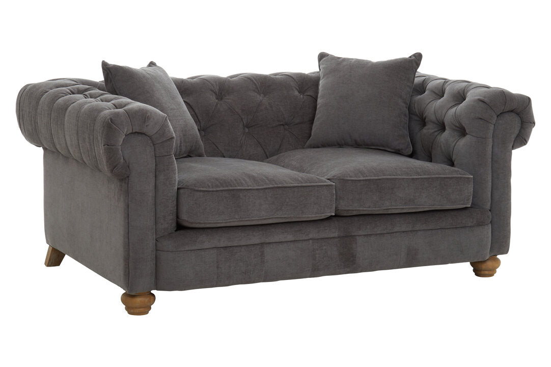 Turin 2 Seat Grey Fabric Sofa