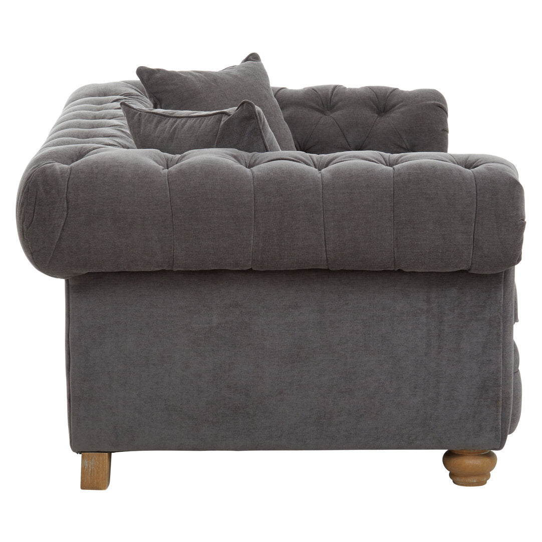 Turin 2 Seat Grey Fabric Sofa