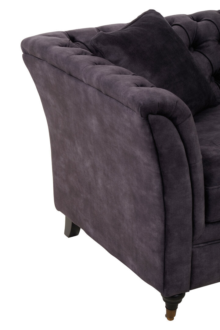 Naples Two Seat Grey Velvet Sofa