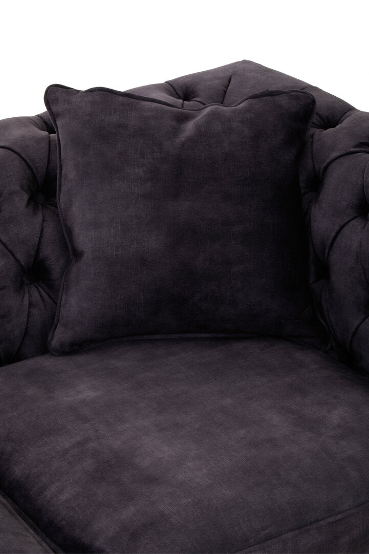 Naples Two Seat Grey Velvet Sofa