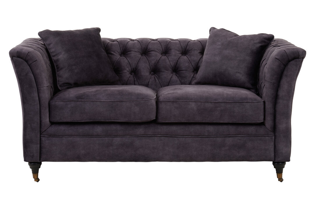 Naples Two Seat Grey Velvet Sofa