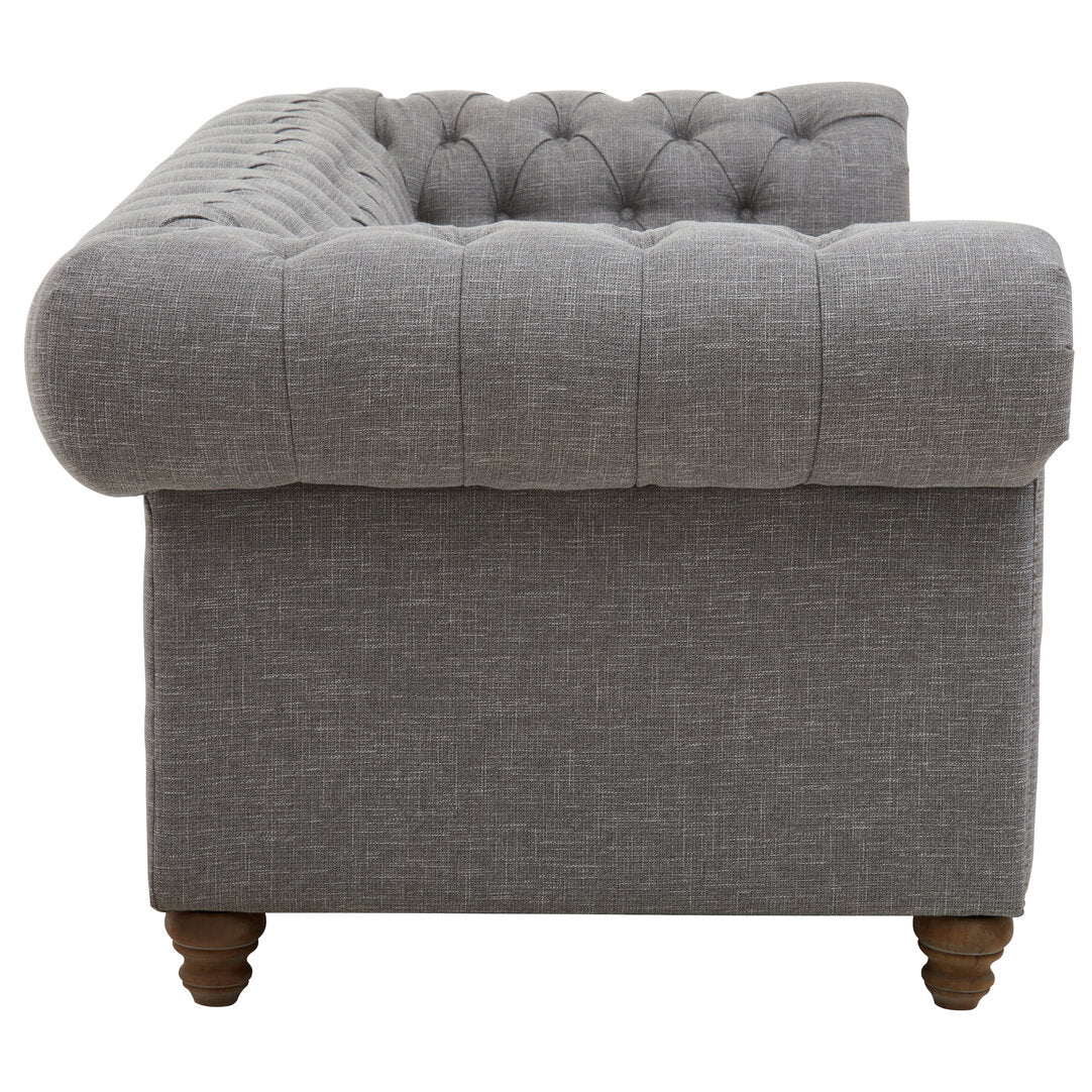 Seville Three Seat Grey Linen Sofa