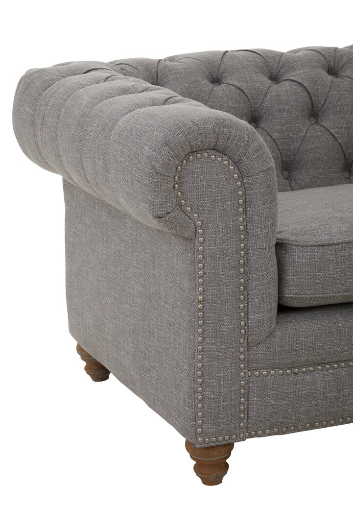 Seville Two Seat Grey Linen Sofa