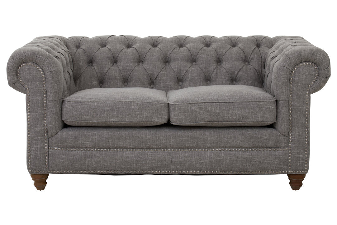 Seville Two Seat Grey Linen Sofa