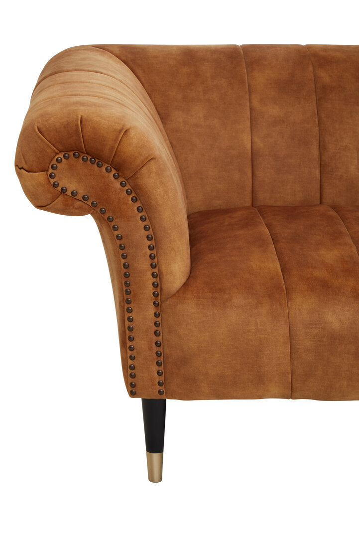 Milan Two Seat Gold Velvet Sofa